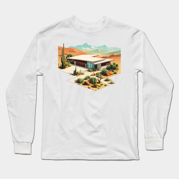 Desert Oasis: Mid-Century Vibes Long Sleeve T-Shirt by Outpost 111